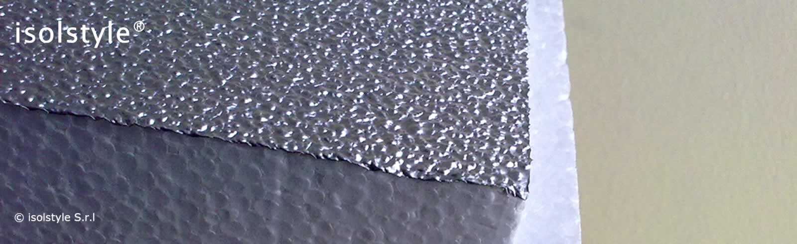 Pannello polistirene battentato rivestito in alluminio goffrato