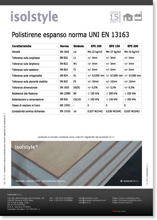 Polistirene espanso Norma UNI EN 13163